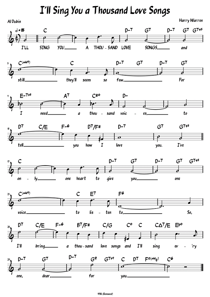 Ill Sing You A Thousand Love